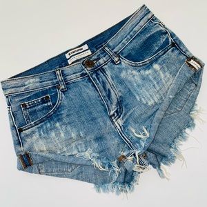 Oneteaspoon Distressed Jean Shorts